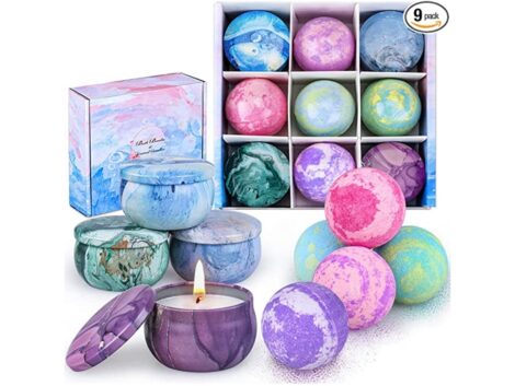 Bath-Bombs-Gift-Set-forWomen-5-Color-Large-Bubble-Bathbombs-Essential-Oil-with-4pcs-Scented-Candles-Fizzy-Spa-for-Moisturizing-Skin-Idea-Valentines-Day-Birthday-Gifts-for-Friends-Mom-Love-