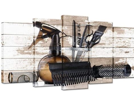 iHAPPYWALL-Vintage-Barber-Shop-Wall-Art-Large-5-Pieces-Hair-Salon-Tools-Set-Great-Gift-Hair-Stylists-Picture-Print-On-Canvas-Stretched-Framed-Ready-to-Hang