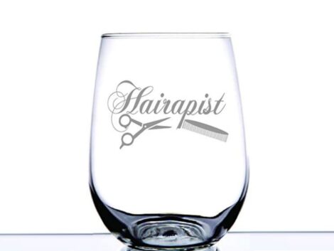 Hairapist-Stemless-Wine-Glass-Elegantly-Stylish-Glass-for-Hairdresser-Stylist-Barber-Beautician.