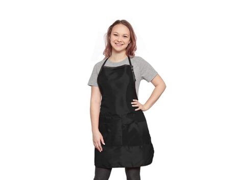 Mane-Caper-Fashionable-Quality-Apron-Unisex-and-Professional-Thigh-Length-with-Flaps-on-Pockets-Crinkle-Nylon-Material-Light-Weight-Extra-Protection-black