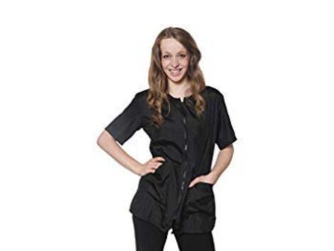 Mane-Caper-Salon-Jacket-Black-2-pockets-zipper-medium-Black.