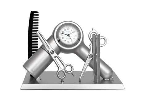 Sanis-Enterprises-Hair-Dresser-Clock-3.75-by-3-Inch-Silver.