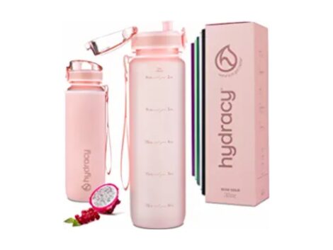 Hydracy-Water-Bottle-with-Time-Marker-Large-32oz-BPA-Free-Water-Bottle-No-Sweat-Sleeve-Leak-Proof-Gym-Bottle-with-Fruit-Infuser-Strainer-Times-to-Drink-Ideal-Gift-for-Fitness-Sports-Outdoors