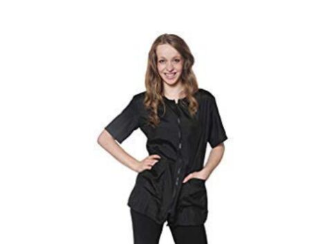 Mane-Caper-Salon-Jacket-Black-2-pockets-zipper-medium-Black