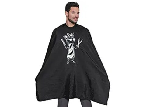 Mane-Caper-Barber-Cape-with-Crown-Design-Professional-Nylon-Salon-Cape-Has-Perfect-Fit-Because-Of-The-Snap-Closure-Excellent-for-Cutting-Hair-at-Home-Barbershop-or-Hair-Salon.